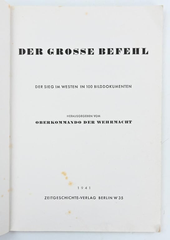 German WH Book 'Der Grosse Befehl'