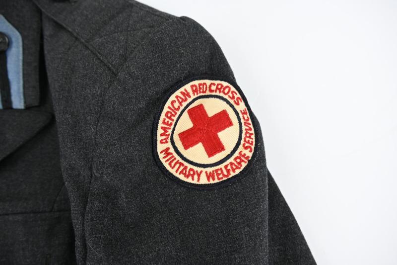 US WW2 Flannel Grey Red Cross Workers Uniform Jacket & Skirt