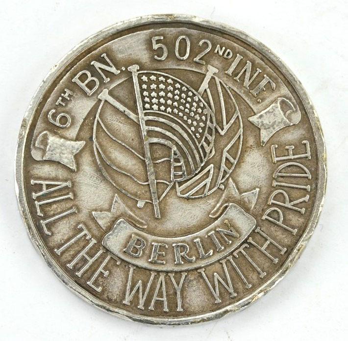 US WW2 Challange Coin 6th Battalion 502nd Infantry.