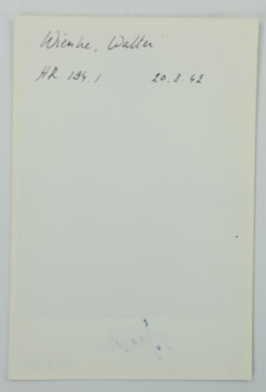 Signature of Wehrmacht Heer KC Recipient 'Walter Wienke'