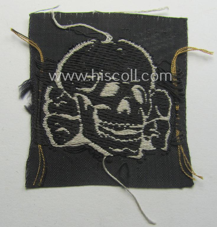 Waffen-SS, 'BeVo'-woven-style skull- and cap-eagle-set (ie. 'Totenkopf- u. Adler-Effektensatz für Schiffchen o. Einheitsfeldmütze')