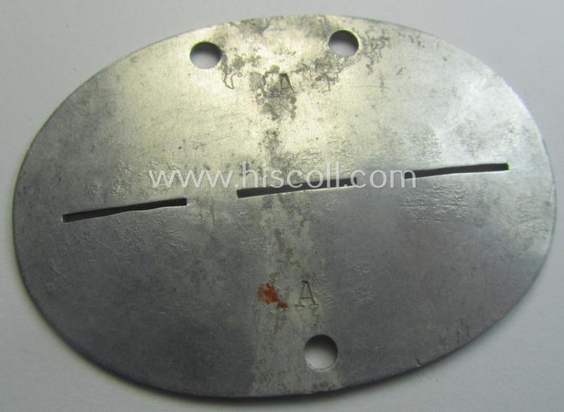 Aluminium-based, WH (Heeres-) transport ie. 'Nachshub'-related ID-disc, bearing the clearly stamped unit-designation: '7./Kf.Ers.Abt. 6'