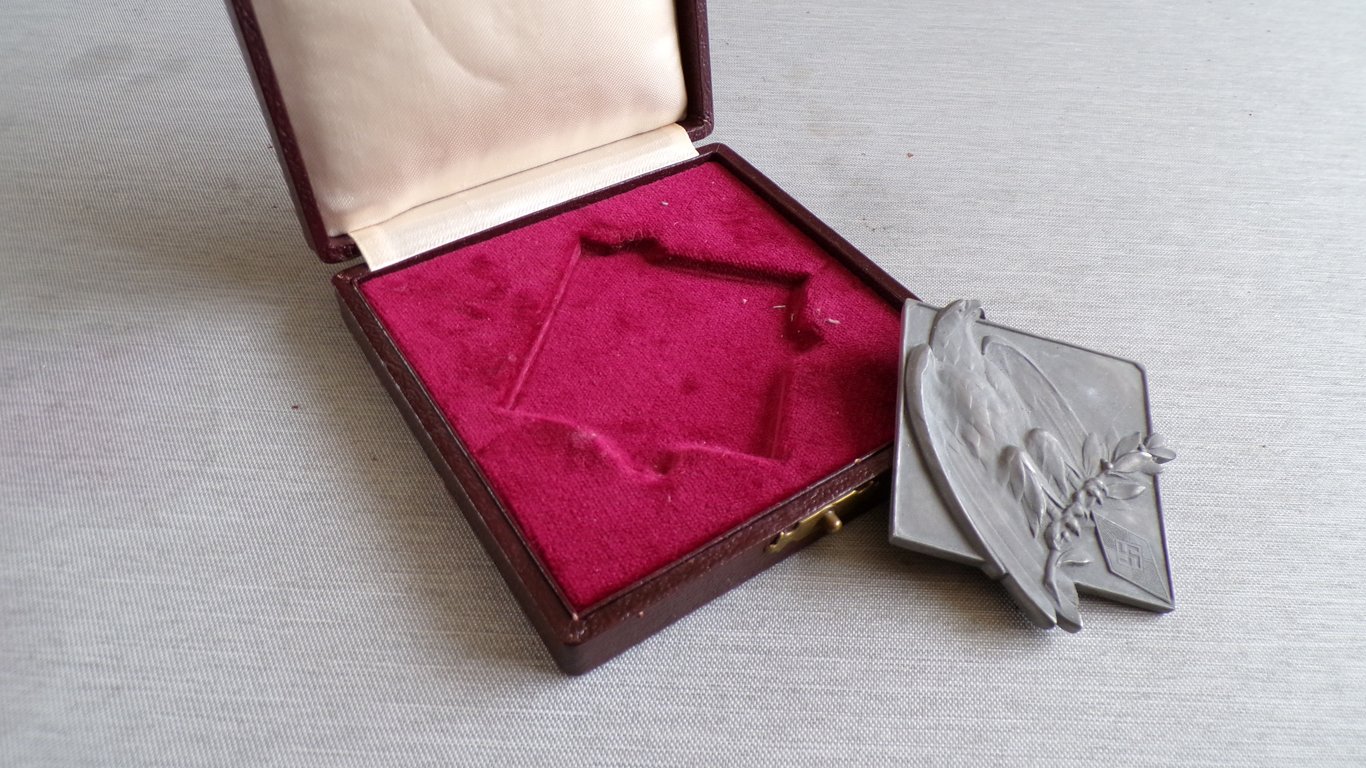 1941 HJ Swimming Championship Plaque with Case