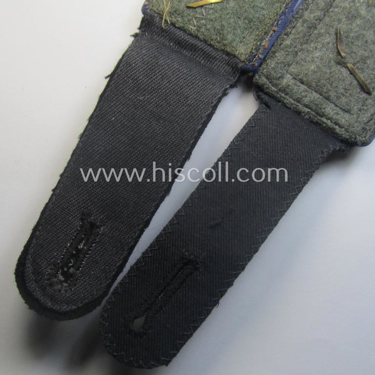 Pair of - minimally mismatched - Waffen-SS NCO-type shoulderstraps: 'SS-Oberscharführer' who served within the: 'Waffen-SS Sanitäts-Trpn.'