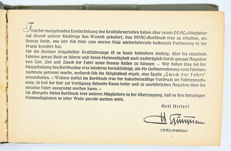 German DDAC Bordbuch 1940