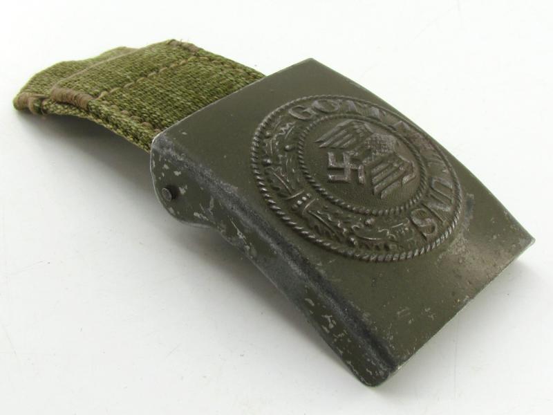 Wehrmacht (Heer) tropical ‘Afrikakorps’ steel belt buckle by Gustav Brehmer 1940