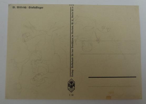 German "Willrich" Type postcard "Stuka Flieger"
