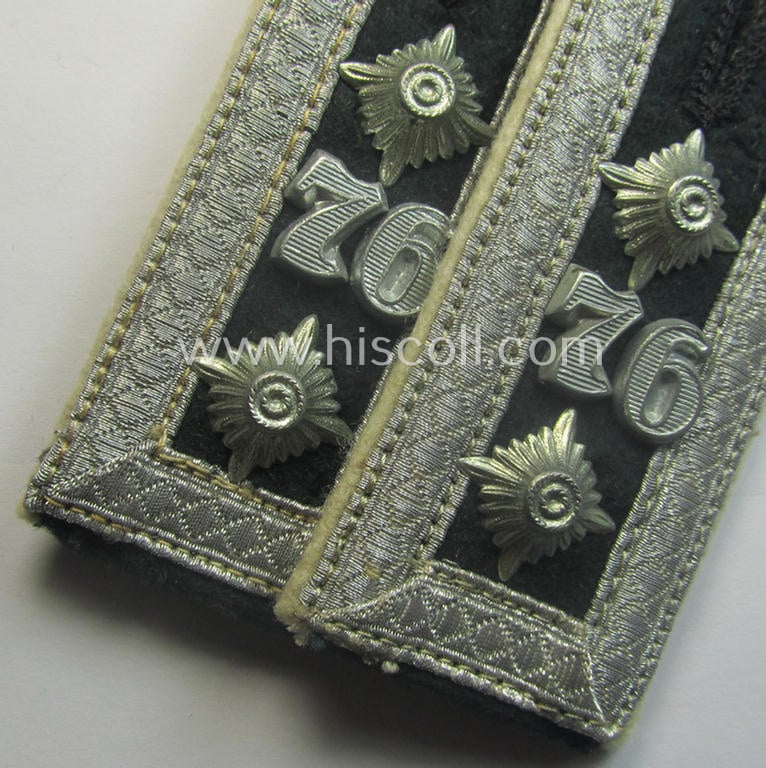 Pair of WH (Heeres) neatly 'cyphered', 'M40'-pattern (privately-purchased) NCO-type shoulderstraps: 'Oberfeldwebel des Infanterie-Rgts. 76'
