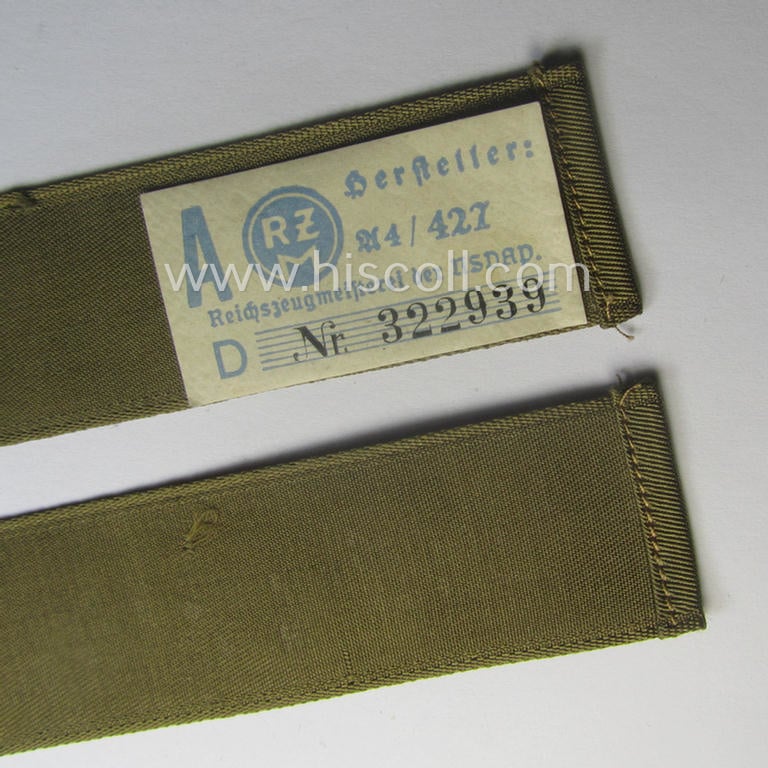 Superb - full length and 'flat-wire'-woven! - 'N.S.D.A.P.'- (ie. 'Politische Leiter'-) related cuff-title (ie. 'Ärmelstreifen') entitled: 'Ordensburgen' (being a 'virtually mint- ie. unissued' example that still retains its 'RzM'-etiket)