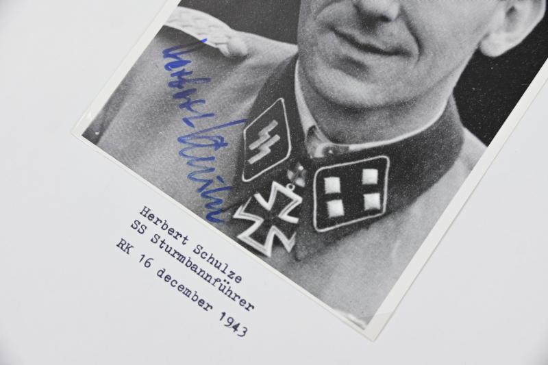 Signature of Waffen-SS Knight's Cross Recipient 'Herbert Schulze'