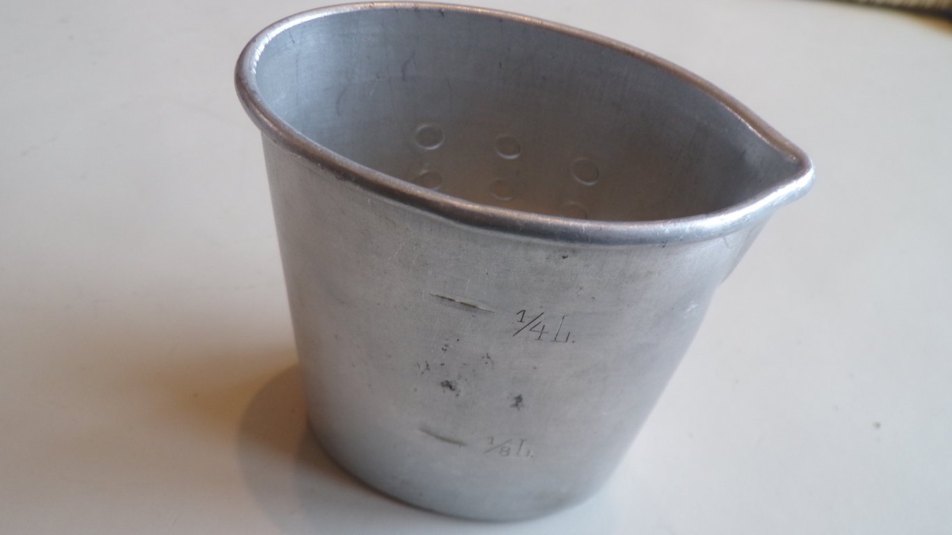 Rare RZM FA 4/38 Alu Field Cup - SS/Political Issue