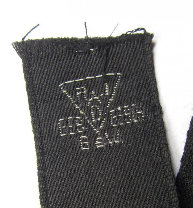 RAD (ie. 'Reichsarbeitsdienst') officers'-pattern, commemorative cuff-title (ie. 'Dienstärmelstreifen') depicting a capital 'S'-character (as was intended for commisioned-staff working on the various 'Westwall'-fortifications)