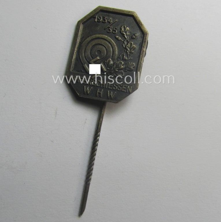 WHW- (ie. 'Winterhilfswerke'- ie. 'Opferschiessen'-) related commemorative lapel-pin entitled: 'Opferschiessen WHW - 1934/35'