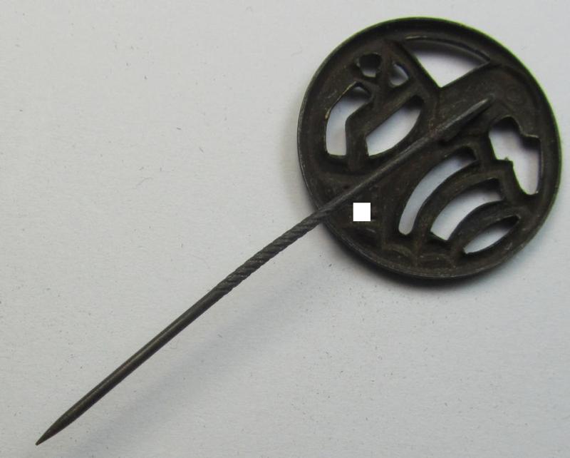 Attractive - and actually scarcely encountered! - WH-related lapel-pin (ie. 'Mitglieds-Brosche') as was specifically intended for a: 'Wehrmachtsgefolge' (being a nicely preserved example that comes mounted onto its longer-sized pin)