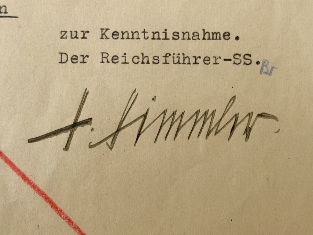 GERMAN SS – REICHSFUHRER HEINRICH HIMMLER HAND SIGNED SIGNATURE.