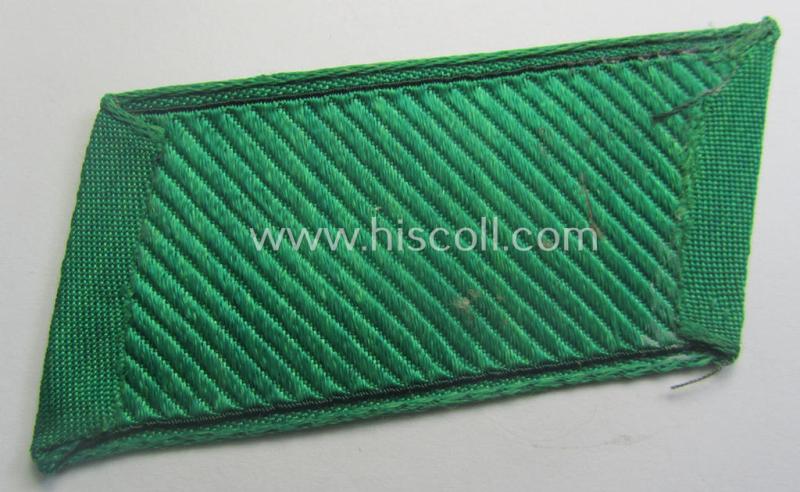 Regrettably single, (entirely!) 'BeVo'-woven, EM-pattern 'Ostvölker'-collar-tab as intended for an: 'Aserbaidschanischer'-volunteer within the 'Deutsche Wehrmacht' (ie. 'Schütze' within the: 'Aserbaidschanisches Legion')