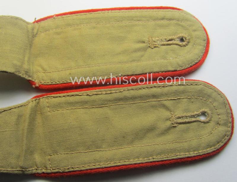 Pair of WH (Luftwaffe) 'tropical-styled', NCO-type shoulderstraps (as was specifically intended for usage onto the tropical-shirts ie. tunics) as was intended for an: 'Uffz. o. Unterwachtmeister der Flak-Art.-Trpn.'