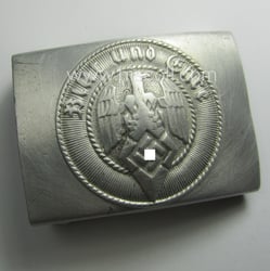 'Variant-pattern', HJ (ie. 'Hitlerjugend') aluminium-based- (and/or 'molded'-pattern) belt-buckle...