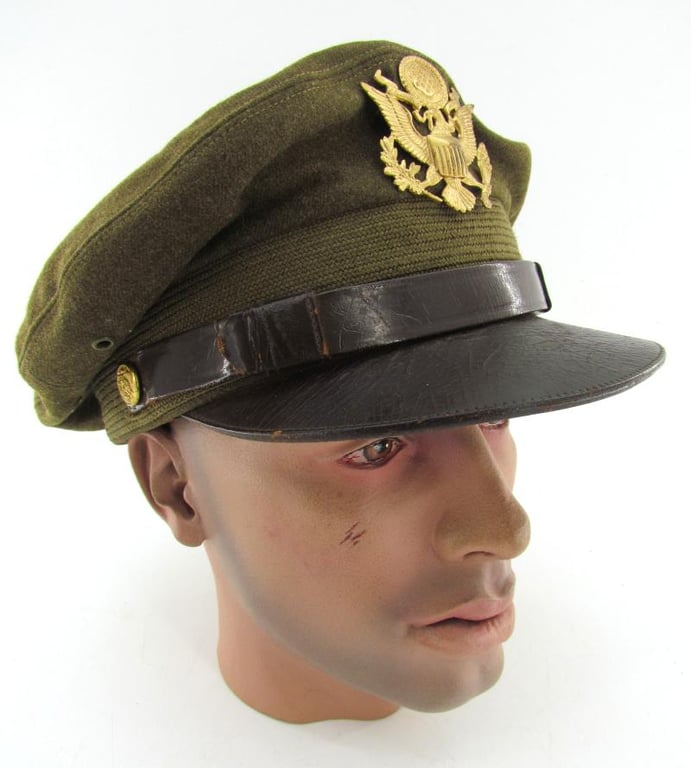 US WWII Army Air Force Officer's Crusher Visor Cap