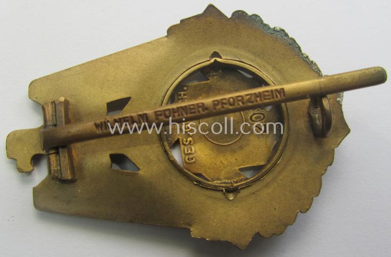 'Technische Nothilfe' (ie. 'TeNo') so-called: 'Ehrenzeichen mit Jahreszahl 1923') being a neat maker- (ie. 'Wilh. Fühner'-) marked and serial-numbered example that comes stored in its accompanying etui-inlay