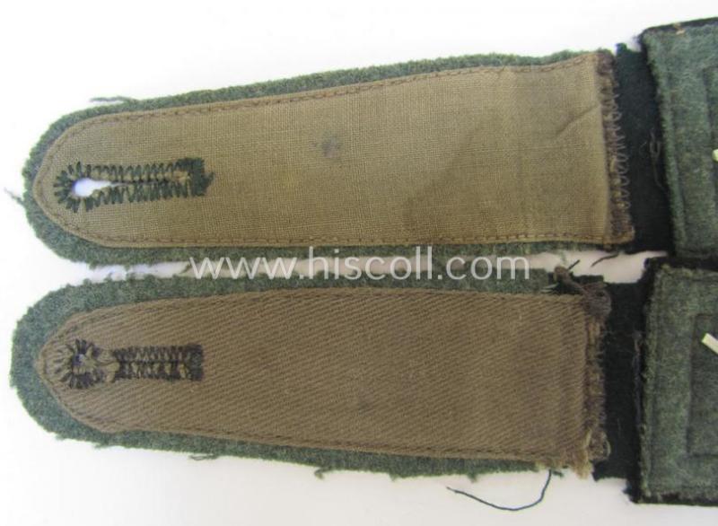 Neat - and fully matching! - pair of WH (Heeres), early-war period- (ie. 'M36'-pattern- and rounded-styled) 'cyphered' NCO-type shoulderstraps as was intended for - and clearly used by! - a: 'Feldwebel u. Mitglied einer Pionier-Schule'