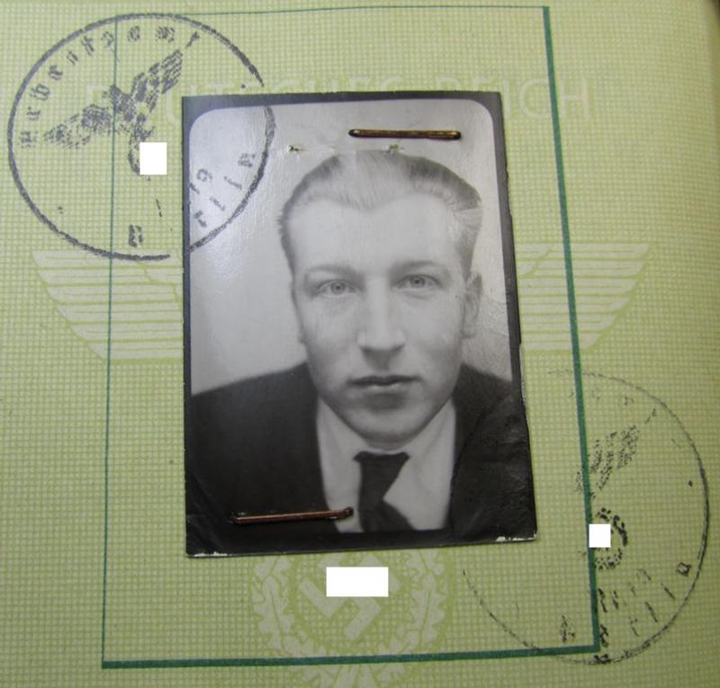 Very interesting - and with certainty scarcely encountered! - so-called: 'Arbeitsbuch für Ausländer' as was issued in July 1944 to the Dutch national named: Pieter 't Hart born 28 February 1921 in Rotterdam