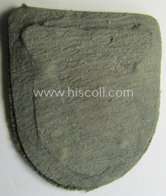 WH (Heeres ie. Waffen-SS) 'Kuban'-campaign-shield that comes mounted onto its original field-grey-coloured- and/or woolen-based 'backing'