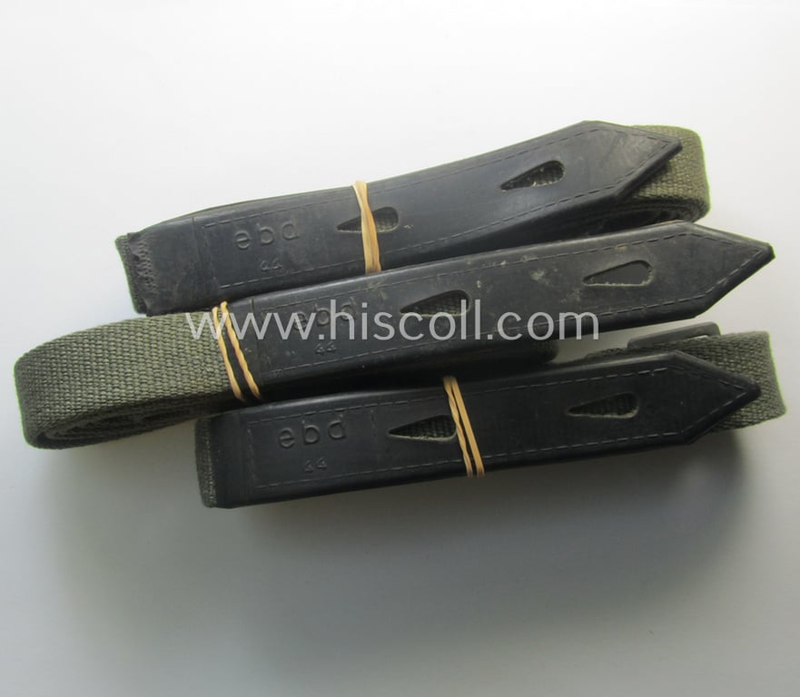 'Standard-issue'-pattern- (ie. typical WH-issue) carrying-strap (ie. 'Tragelasche') for the various gasmask-containers (being a maker- ie. 'EBD'-marked and '1944'-dated  example)