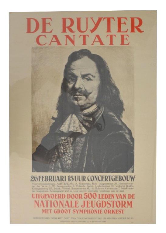 Dutch NSB/ Jeugdstorm Poster 'de Ruyter cantate'