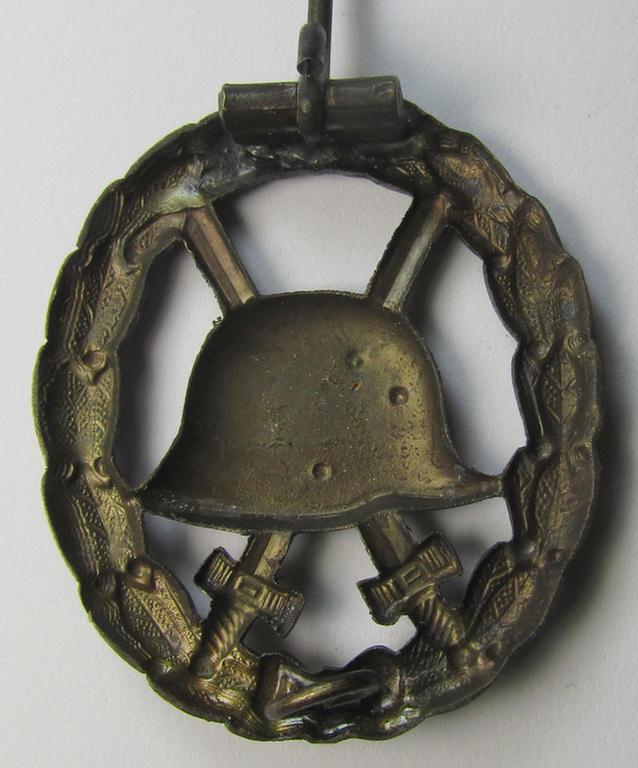 Attractive - and just moderately used- ie. worn! - WWI-pattern, (I deem) silver-class wound-badge (ie.: 'Verwundeten Abzeichen in Silber') being a detailed example of the so-called: 'Durchbrochener'-pattern