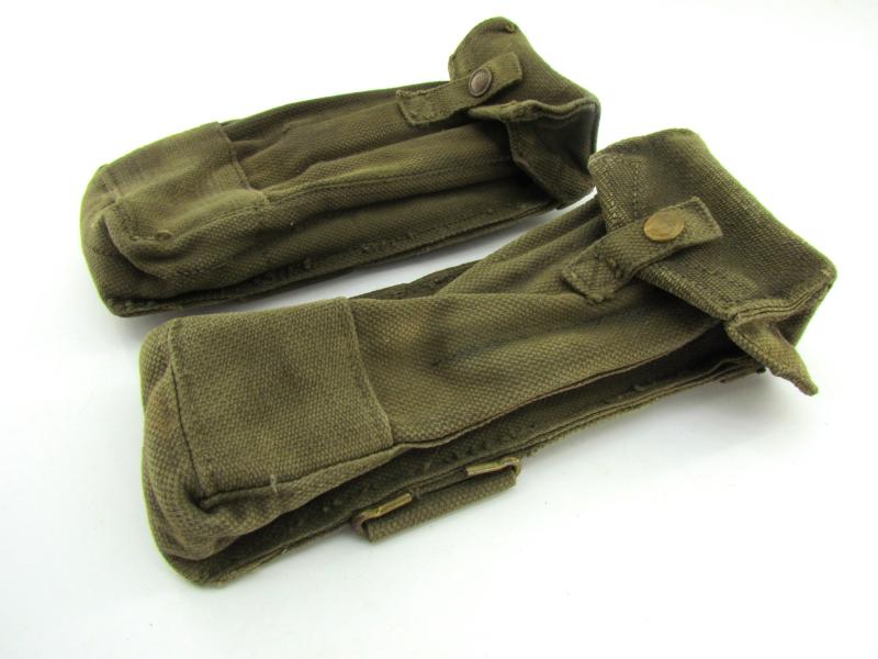 British WWII Basic Pouches ( Blancoed )