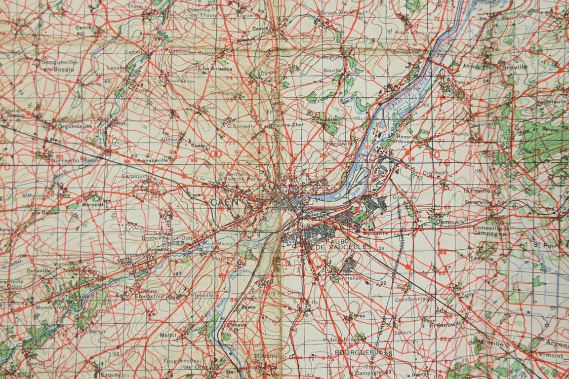 British WW2 Officer Mapcase 'Caen Normandy'