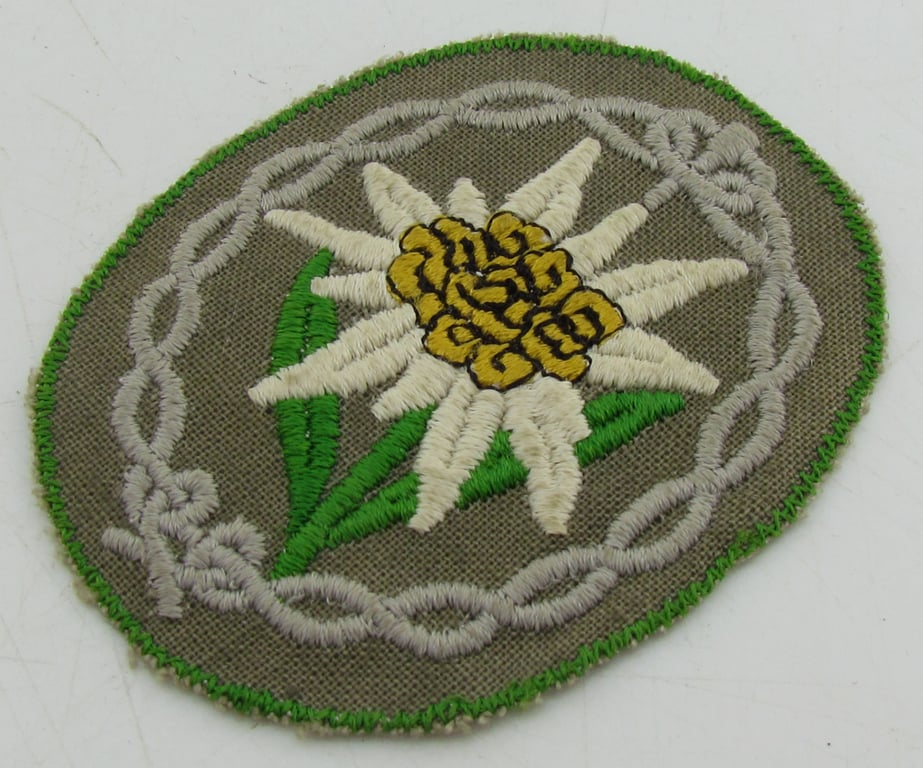 Rare Gebirgsjäger Edelweiss Sleeve Badge Variant