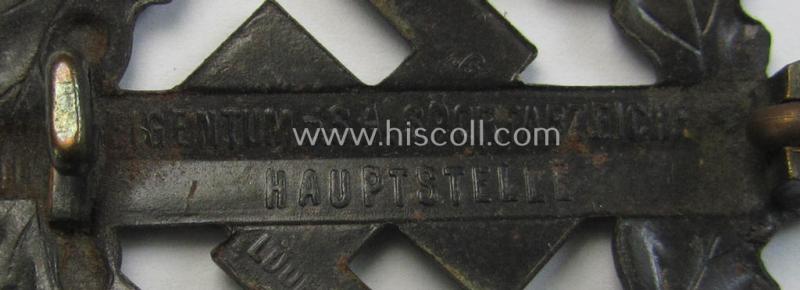 Attractive, early- (ie. mid-) war-period example of an: 'SA-Sportabzeichen in Bronze' being a detailed and maker- (ie. 'Berg u. Nolte'-) marked example that is void of an impressed bearers'-number