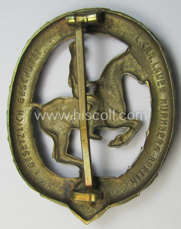 Attractive - and actually fairly scarcely encountered! - so-called: 'Deutsches Reiterabzeichen der 3. Klasse (ie. 'in Bronze') being a maker- (ie. 'L.Chr. Lauer'-) marked example that comes in a moderately worn condition