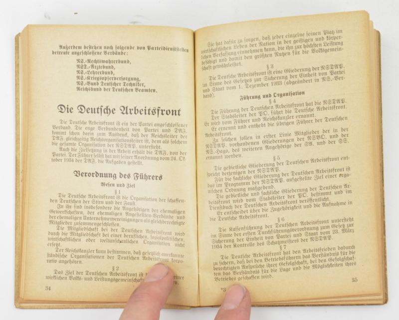 German Third Reich Era RAD 1937 Pocket Kalender