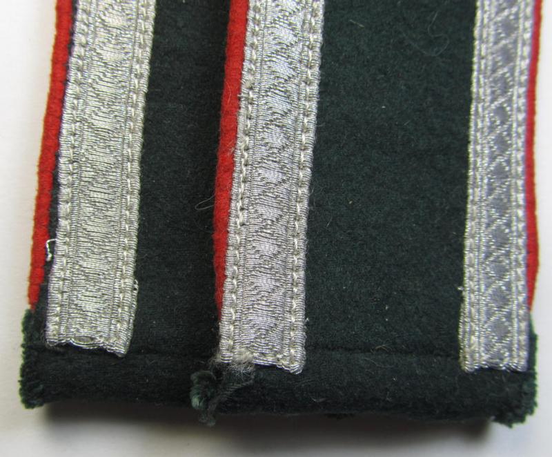 Attractive - and fully matching! - pair of WH (Heeres) early-war-period- (ie. 'M36'- ie. 'M40'-pattern, 'tailor-made'- and/or rounded-styled) NCO-type shoulderstraps as was intended for usage by an: 'Uffz. eines (Sturm)Art.-Abts. o. Regiments...