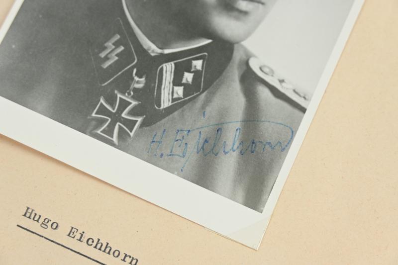 Postcard with Signature of Waffen-SS KC Recipient 'Hugo Eichhorn'