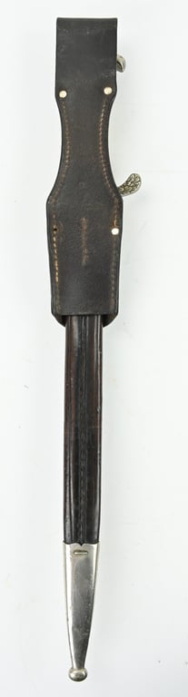 German Police Stag Handled Dress Bayonet with Frog