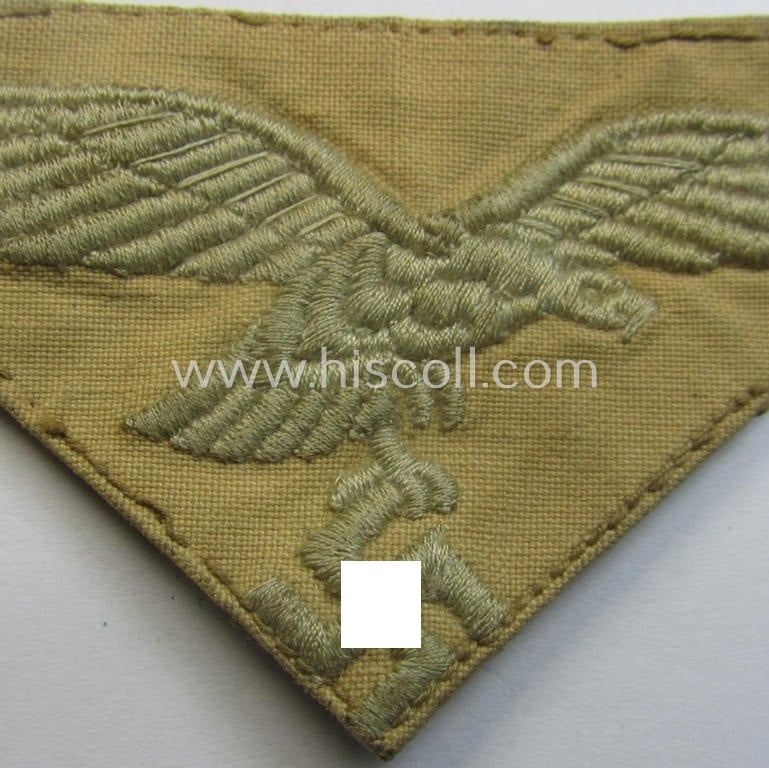 Truly used- and/or carefully shirt-removed, WH (Luftwaffe) 'tropical'-issued breasteagle as was intended for usage onto the tropical-shirts