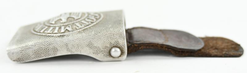 German WH beltbuckle with Leather Tab