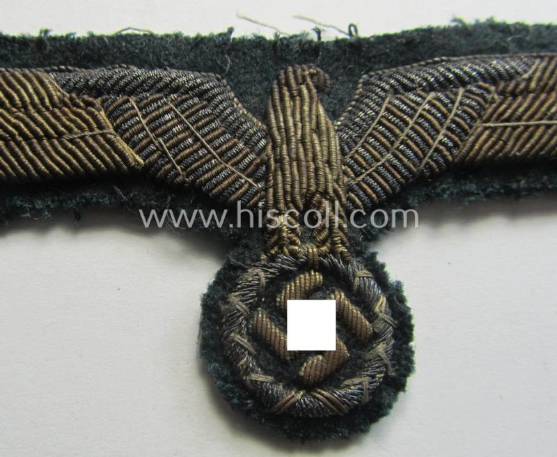 Superb - truly used- and/or worn and actually rarely encountered! - WH (Heeres) general-officers'-pattern breast-eagle (ie. 'Brustadler für Generale des Heeres') as executed in the multi-toned, hand-embroidered-pattern