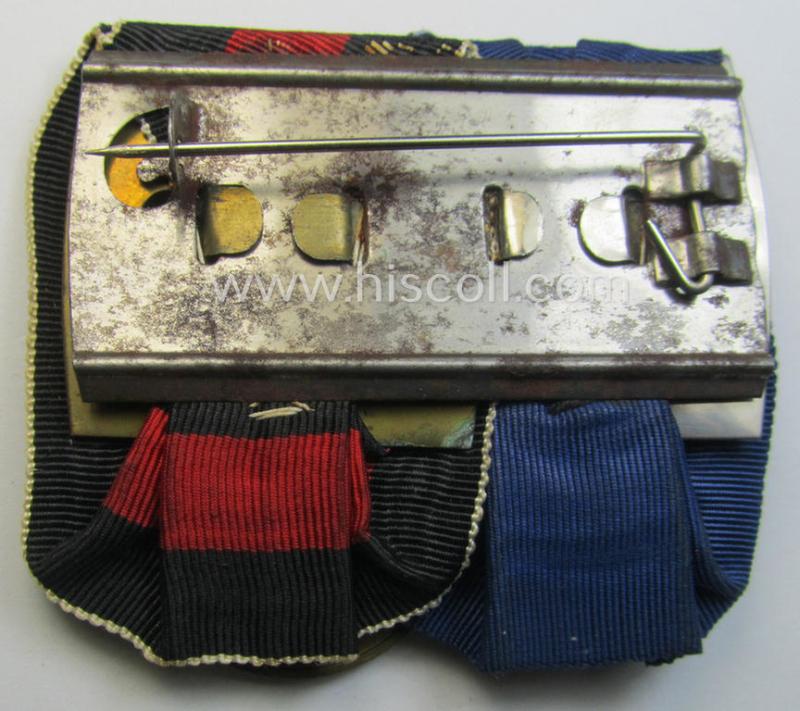 Attractive example of a two-pieced WH (Heeres o. KM) medal-bar (ie.: 'Doppelspange') resp. showing a: 'WH-DA 4. Stufe' (with firmly attached eagle-device!) and a Czech 'Anschluss'-medal