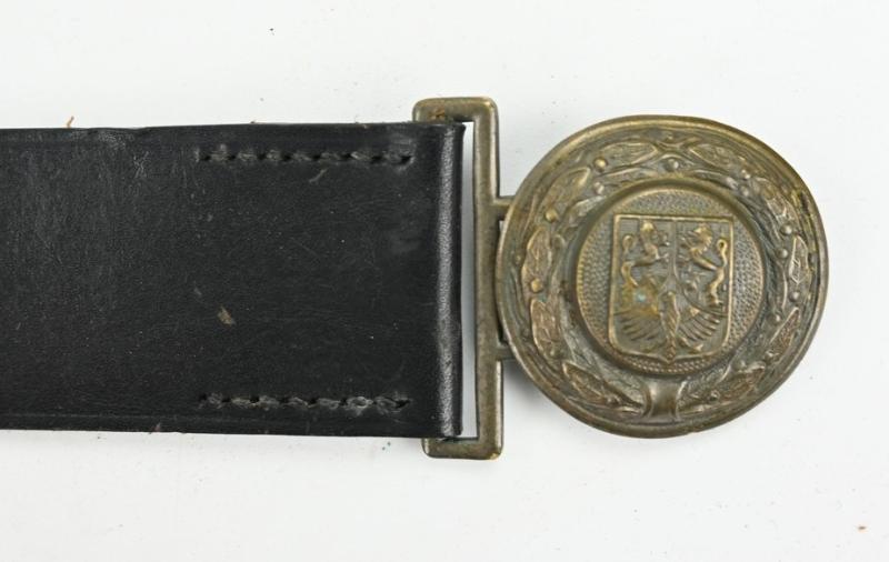 German Third Reich State Police belt & Beltbuckle with mapcase