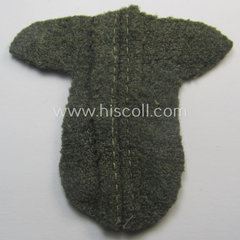 Superb - and rarely encountered! - Waffen-SS, 'BeVo'-woven-style skull- and cap-eagle-set (ie. 'Totenkopf- u. Adler-Effektensatz für Einheitsfeldmütze') that comes still mounted onto its front-piece of an 'M43'-type-cap (ie. 'Einheitsfeldmütze')