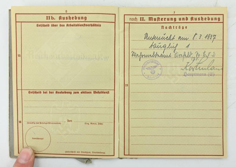 German WH Wehrpass WW1 Veteran