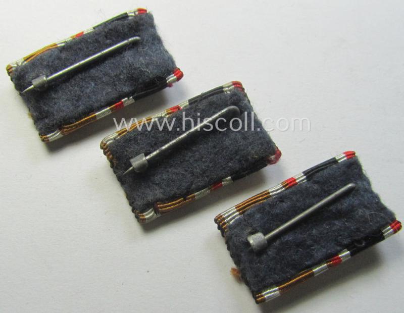 Dual-pieced, WWII-period ribbon-bar (ie. 'Feld- o. Bandspange') as intended for combination: 'KvK II.Kl. m. S.' and a: 'Deutsches Schutzwall Ehrenzeichen' (aka: 'Westwall'-medal)