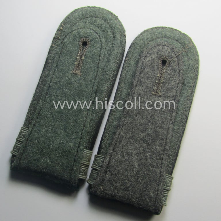 Pair of WH (Heeres) early- (ie. mid-) war-period- (ie. 'M40'- ie. 'M41'-pattern), 'standard-issued' NCO-type shoulderstraps as was intended for an: 'Unteroffizier u. Offiziersanwärter eines Pionier-Abts. o. Rgts.'
