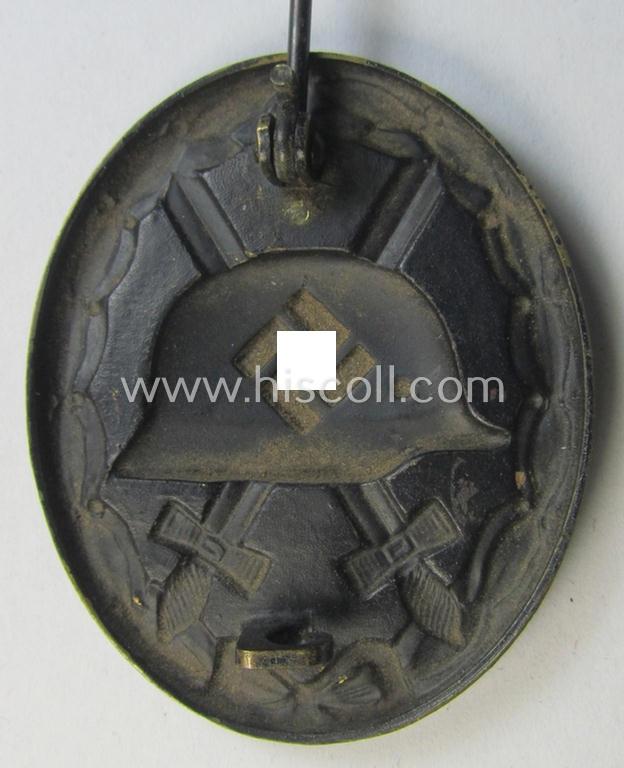Neat - albeit non-maker-marked - example of a black-class wound-badge (or: 'Verwundeten-Abzeichen in Schwarz') that comes in an overall nice- (ie. just moderately used-), condition