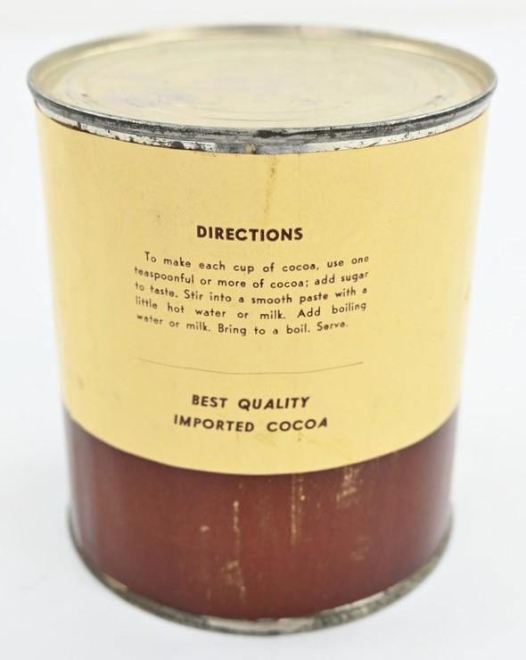 US WW2 Coco Powder Tin Can